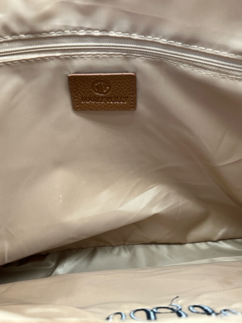 Monogrammed Marleylilly Tan and Black Spotted Canvas Tote - Picture 7 of 7